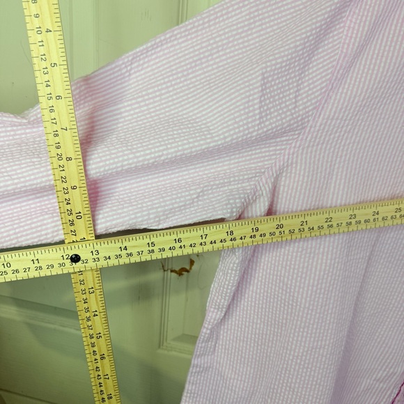 Croft & Barrow XXL Seersucker Pink Striped Button Down Long Sleeve Shirt Men - Picture 5 of 12